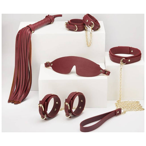 Daytona 8-Piece Deluxe Bondage Play Kit, Burgundy Gold