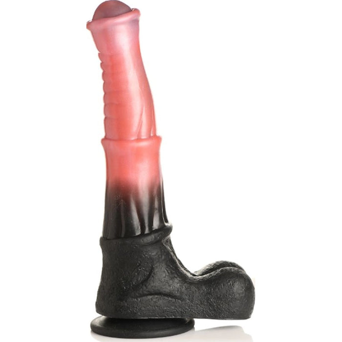 Centaur Explosion Squirting Silicone Dildo, 9.6", Black/Pink