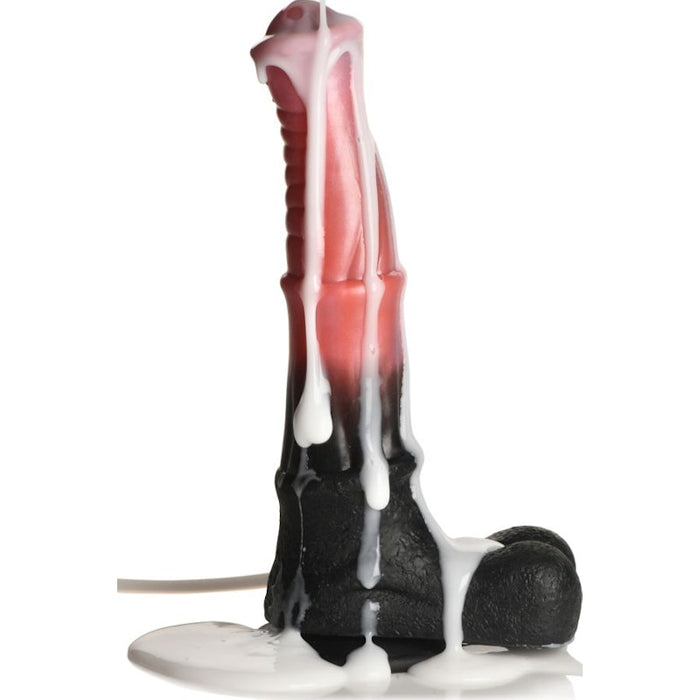 Centaur Explosion Squirting Silicone Dildo, 9.6", Black/Pink