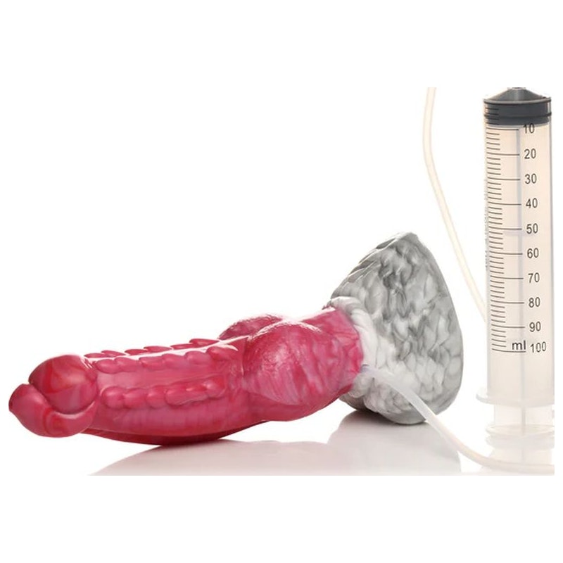Resurrector Phoenix Squirting Silicone Dildo, 9.1", Red