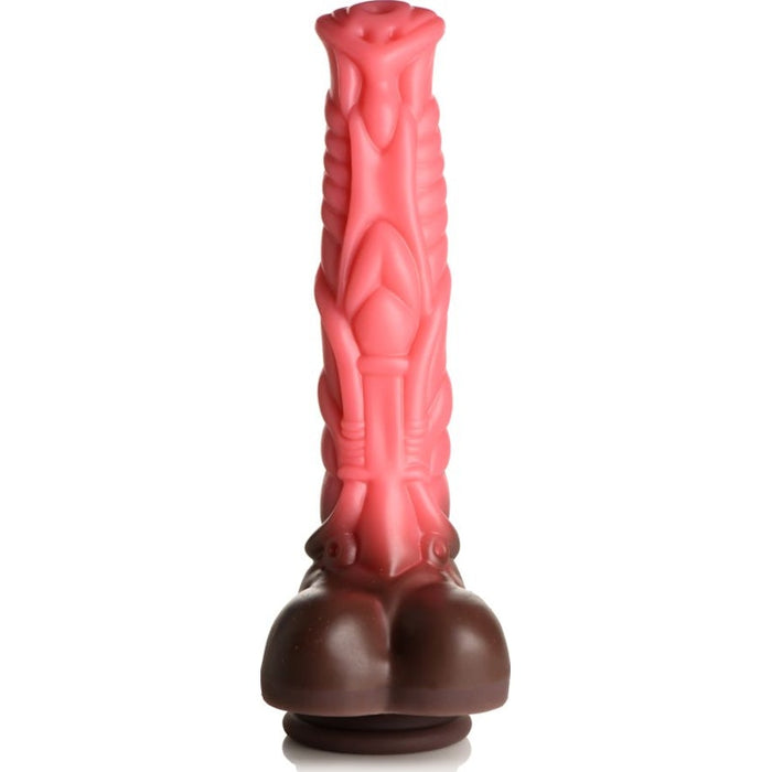 Deluxe Centaur Thrusting & Vibrating Silicone Dildo, 10.3", Peach