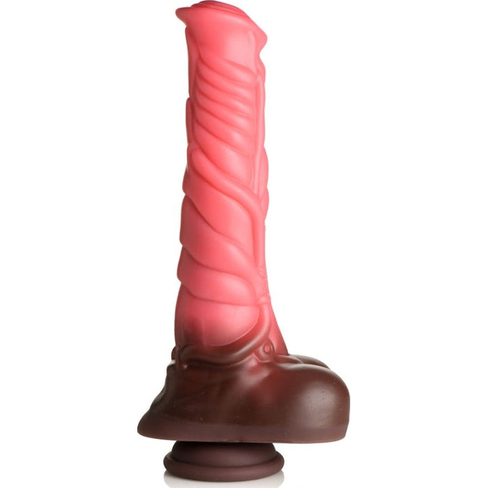 Deluxe Centaur Thrusting & Vibrating Silicone Dildo, 10.3", Peach