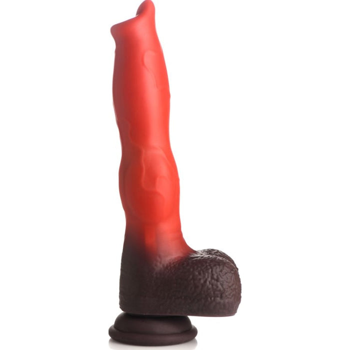 Ramming Hound Thrusting & Vibrating Silicone Dildo, 9.3", Red