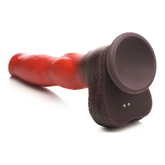 Ramming Hound Thrusting & Vibrating Silicone Dildo, 9.3", Red