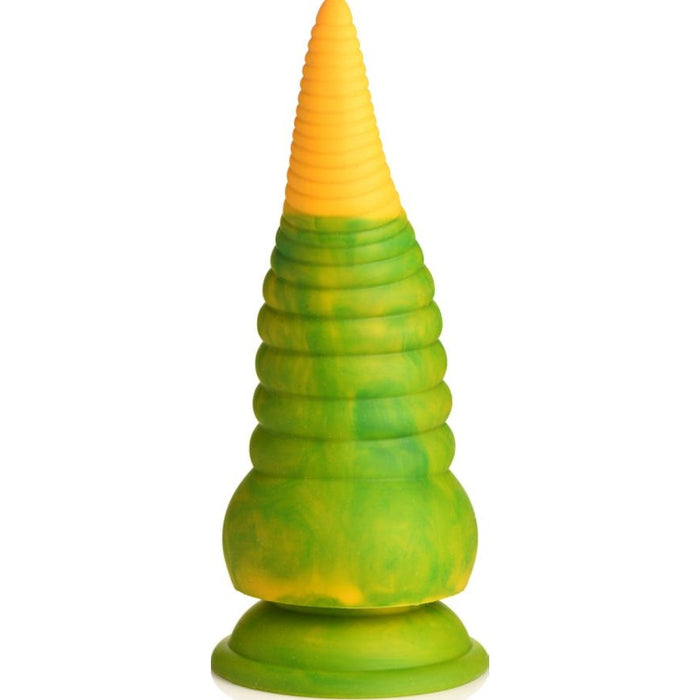 Monstropus 2.0 Vibrating Tentacle Silicone Dildo, 7.3", Yellow/Green