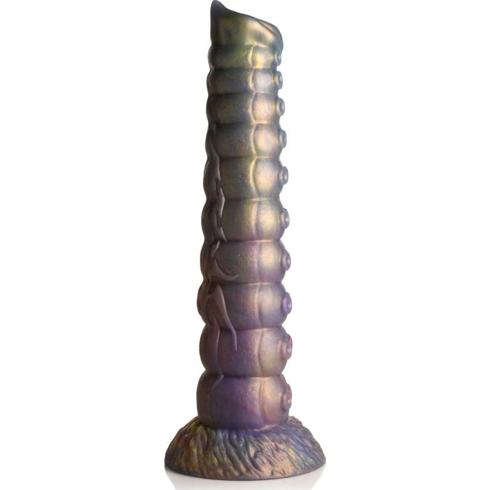 Deep Invader Tentacle Ovipositor Silicone Dildo with Eggs, 9", Rainbow