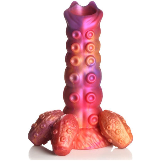 Nymphoid Ovipositor Silicone Dildo, 6.5", Rainbow