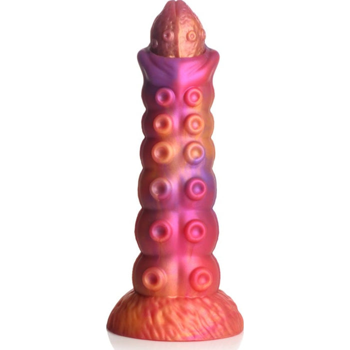 Nymphoid Ovipositor Silicone Dildo, 6.5", Rainbow