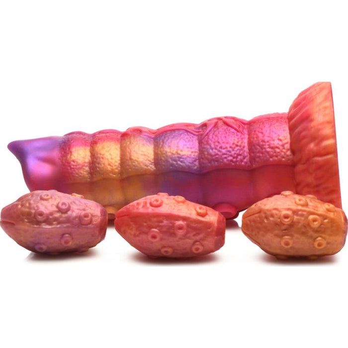 Nymphoid Ovipositor Silicone Dildo, 6.5", Rainbow