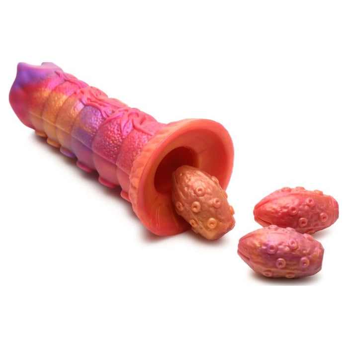 Nymphoid Ovipositor Silicone Dildo, 6.5", Rainbow