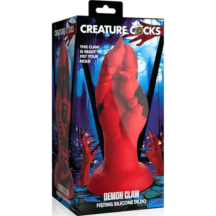 Demon Claw Fisting Silicone Dildo, 8.6", Red