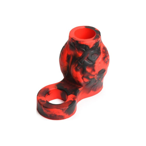 Hell Hound Silicone Penis Sleeve and Ball Stretcher, Red