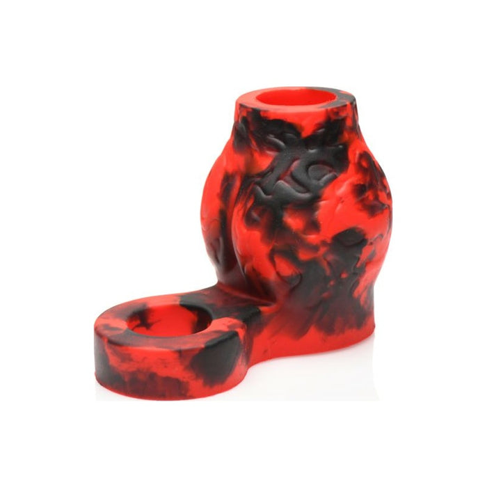 Hell Hound Silicone Penis Sleeve and Ball Stretcher, Red