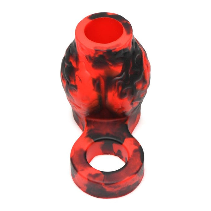 Hell Hound Silicone Penis Sleeve and Ball Stretcher, Red