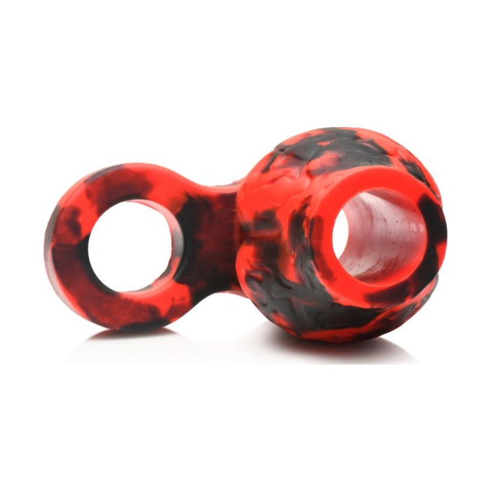 Hell Hound Silicone Penis Sleeve and Ball Stretcher, Red