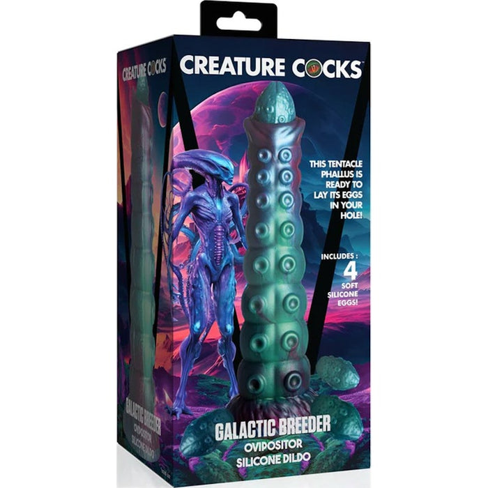 Galactic Breeder Ovipositor Silicone Dildo, 8.7", Mixed