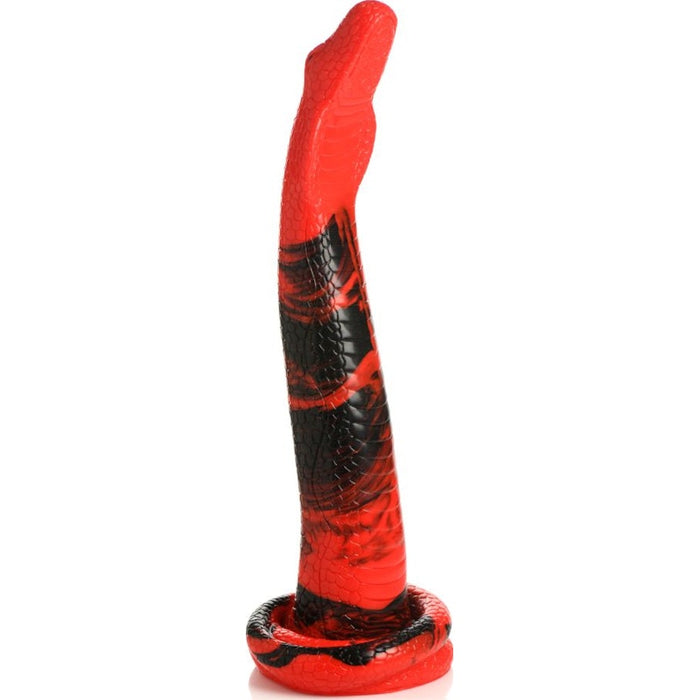 Creature Cocks Large King Cobra Silicone Dong, 14", Red