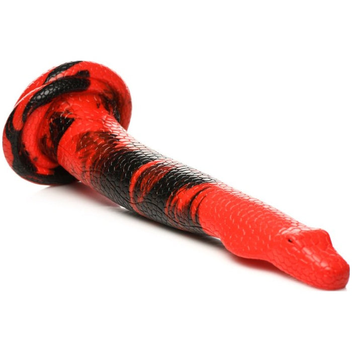 Creature Cocks Large King Cobra Silicone Dong, 14", Red