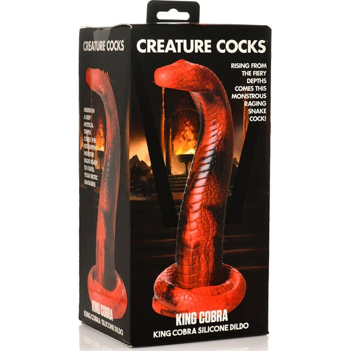 Creature Cocks King Cobra Silicone Dildo, 14", Red