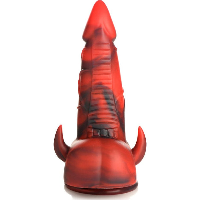 Creature Cocks Horny Devil Demon Silicone Dildo, 7.5", Red