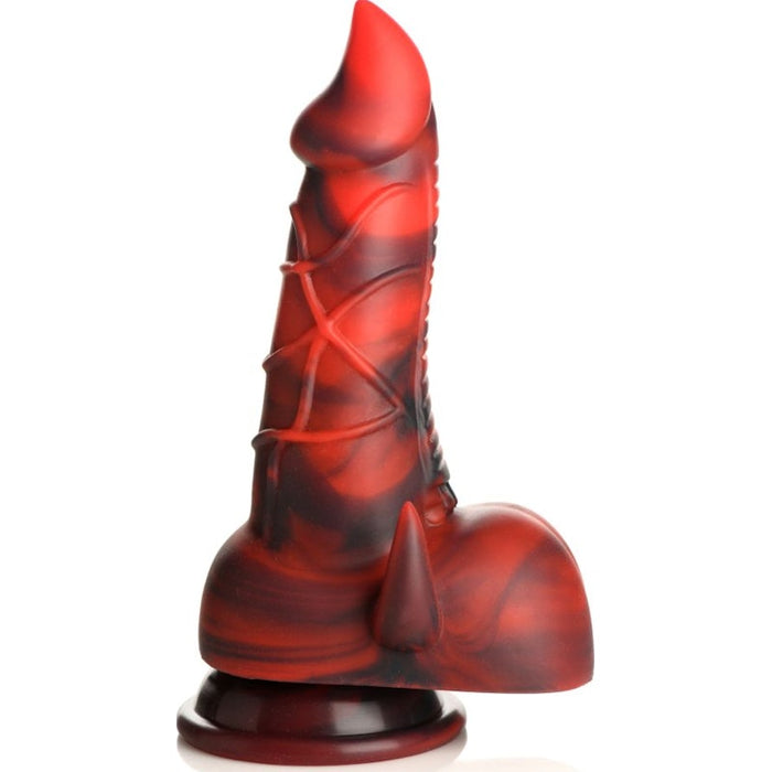 Creature Cocks Horny Devil Demon Silicone Dildo, 7.5", Red