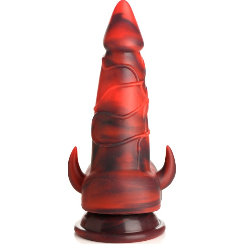 Creature Cocks Horny Devil Demon Silicone Dildo, 7.5", Red