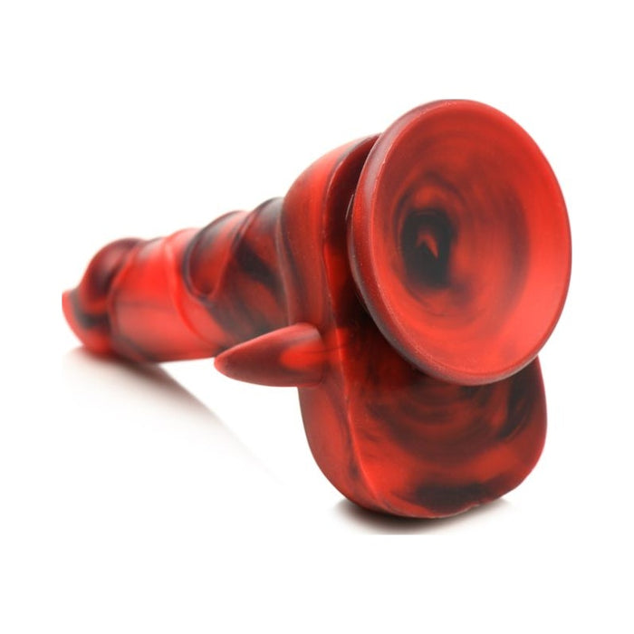 Creature Cocks Horny Devil Demon Silicone Dildo, 7.5", Red