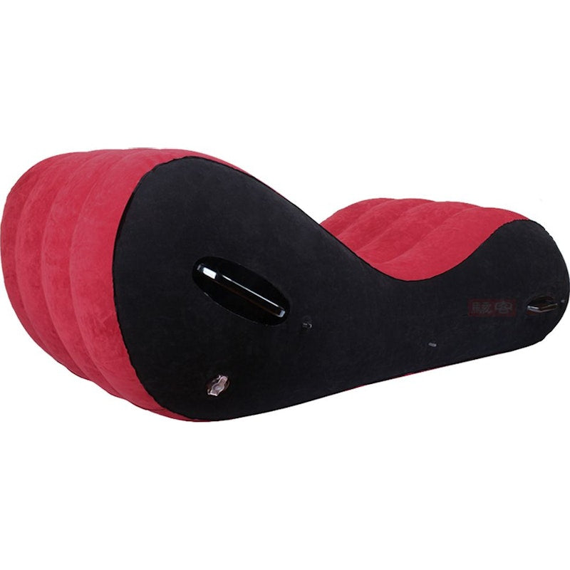 Daytona Inflatable Suede Love Lounge with Handrail., Large (1.5m), Red