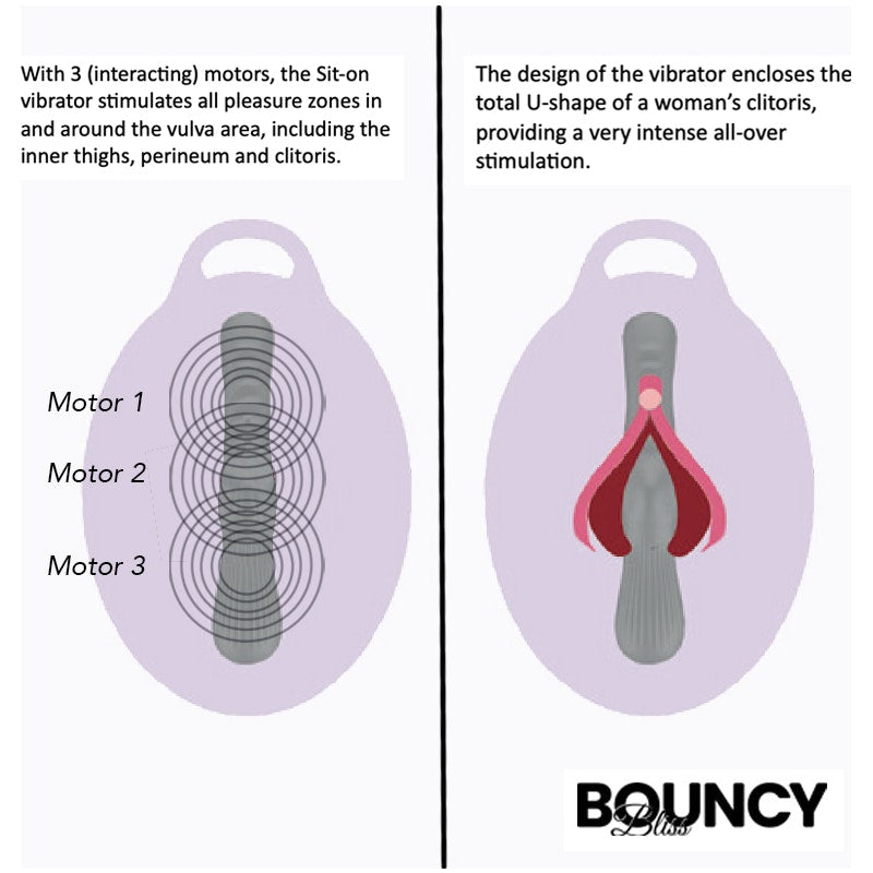 Bouncy Bliss Classic Inflatable Sit-On Vibrator, Purple