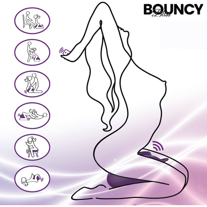 Bouncy Bliss Classic Inflatable Sit-On Vibrator, Purple