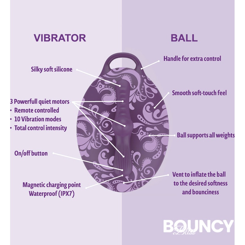 Bouncy Bliss Flow Inflatable Sit-On Massager, Purple