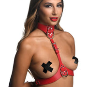 Strict Female Chest Harness, Red, S/M