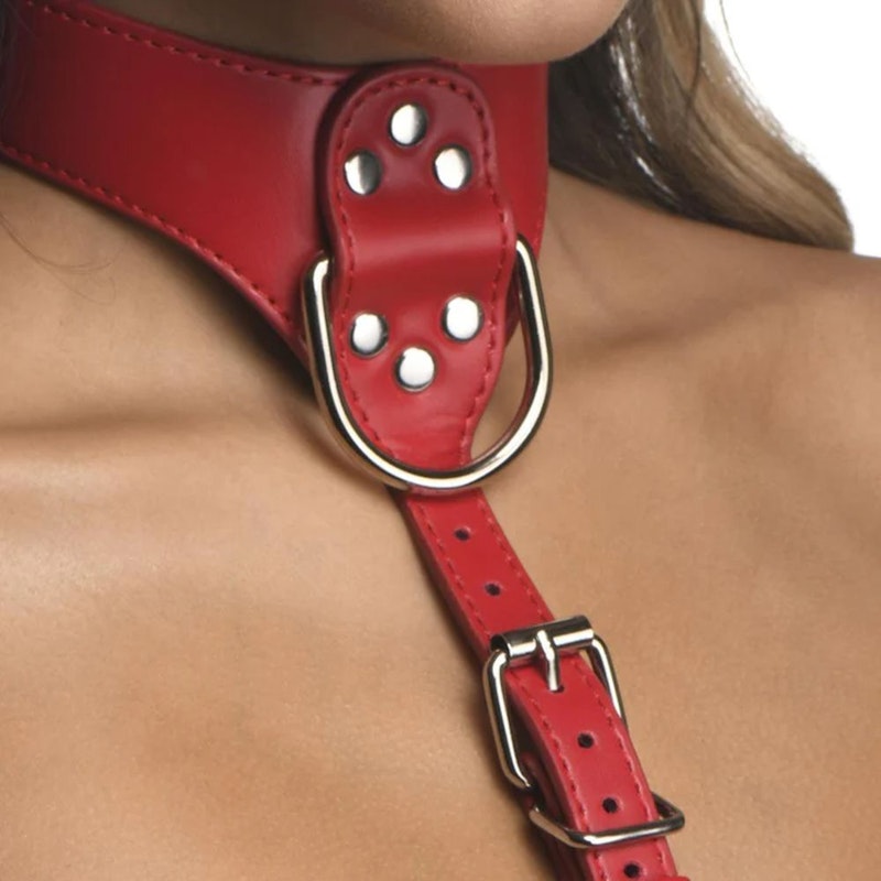 Strict Female Chest Harness, Red, S/M