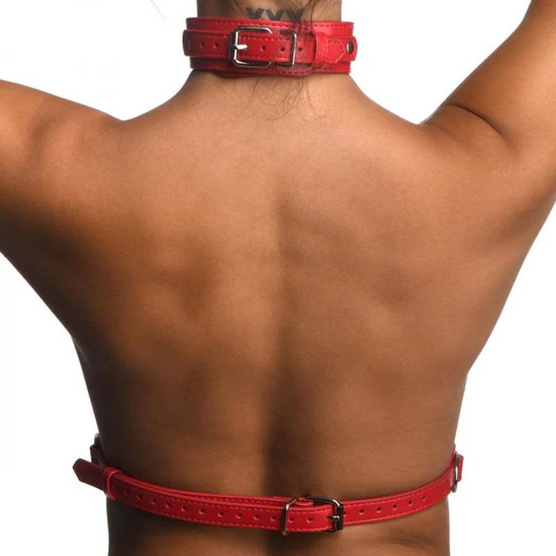 Strict Female Chest Harness, Red, S/M
