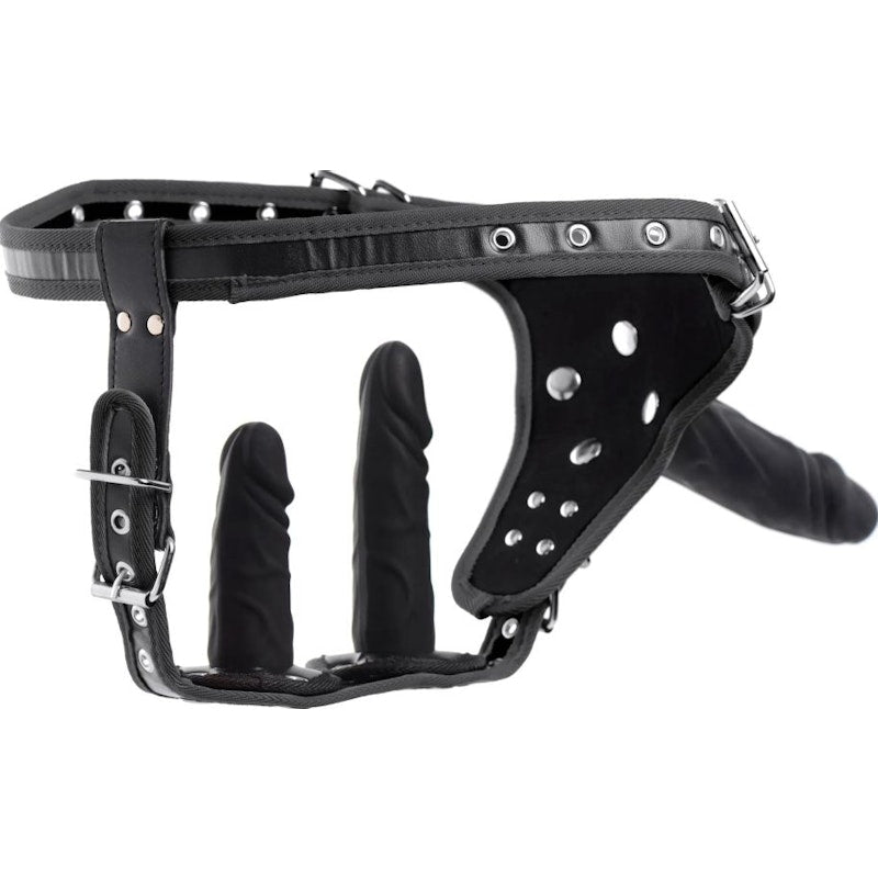 Strict Double Penetration Strap On Harness, Black