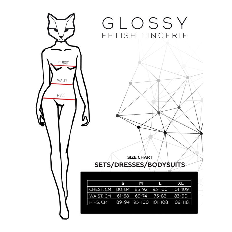 Glossy Doja Wetlook Bodysuit, Red, S-XL