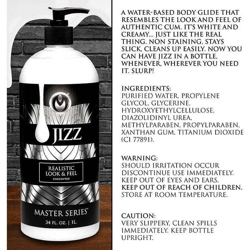 Jizz Unscented Water Based Lube 34oz