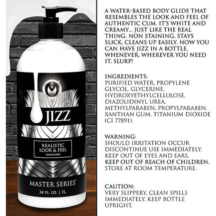 Jizz Unscented Water Based Lube 34oz