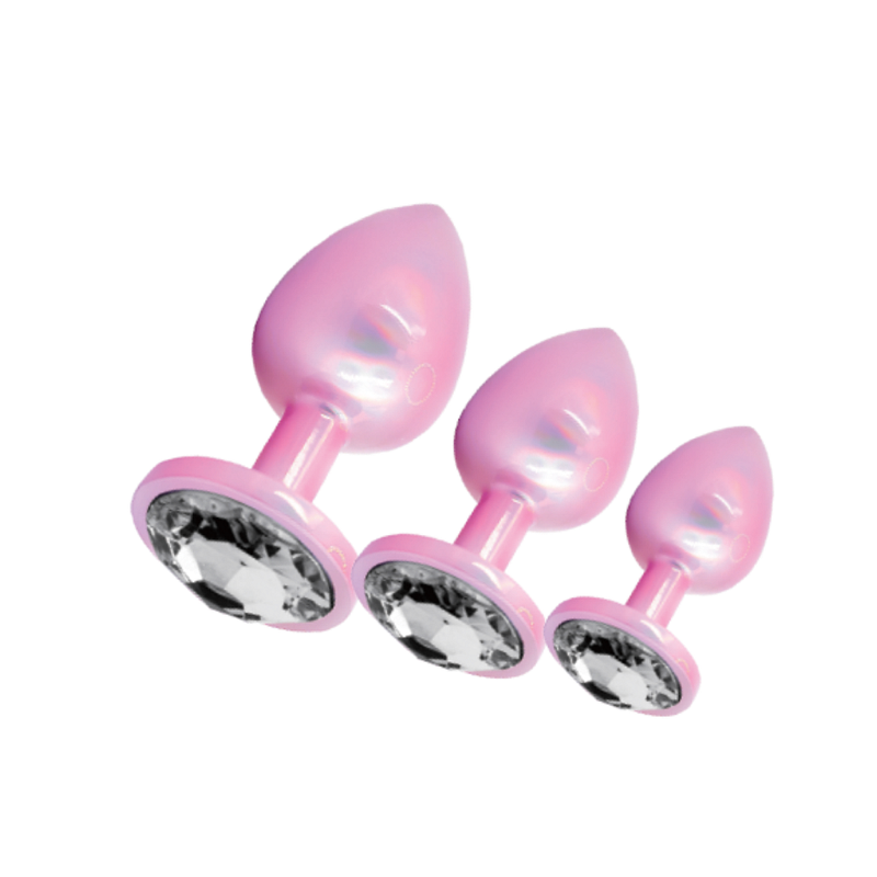 SXE Stainless Steel Comfort 3 Pc Butt Plug Set, Pink