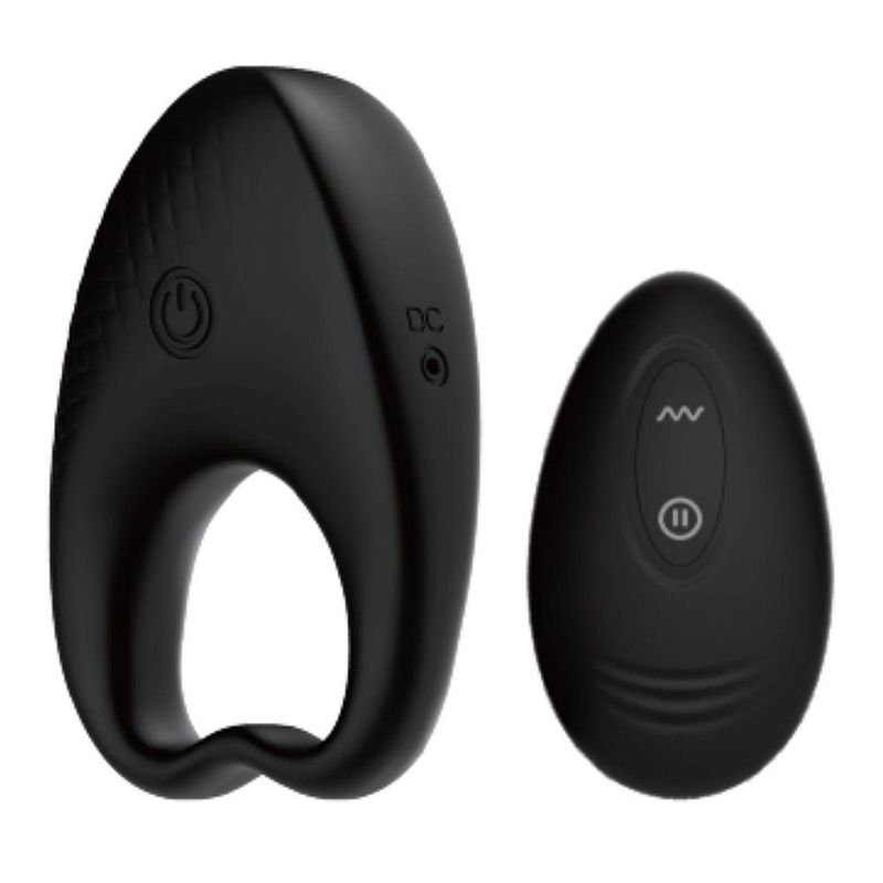 SXE Knight Vibrating Cock Ring with Remote, Black