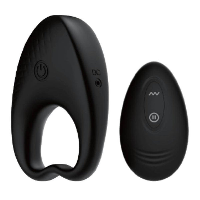 SXE Knight Vibrating Cock Ring with Remote, Black