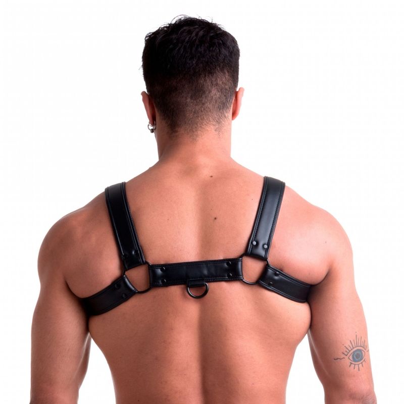 Sport Fucker Vegan Bulldog Harness – Black Faux Leather Chest Harness