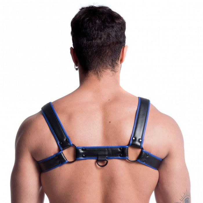 Sport Fucker Vegan Bulldog Harness, Black and Blue, L/XL
