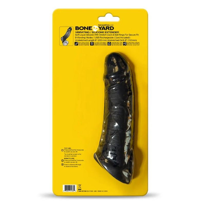 Boneyard Vibrating Silicone Remote Control 9 Mode Extender, Black