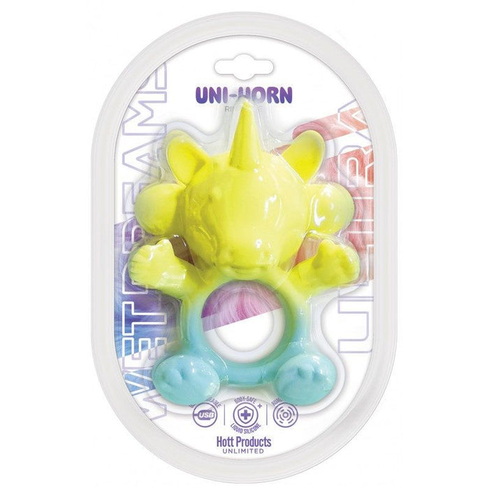 Wet Dreams Ultra 20 Mode USB Silicone UniHorn Cock Ring, Rainbow