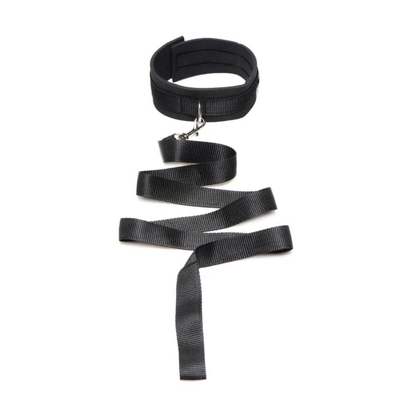 Frisky Neoprene Collar And Leash Set, Black