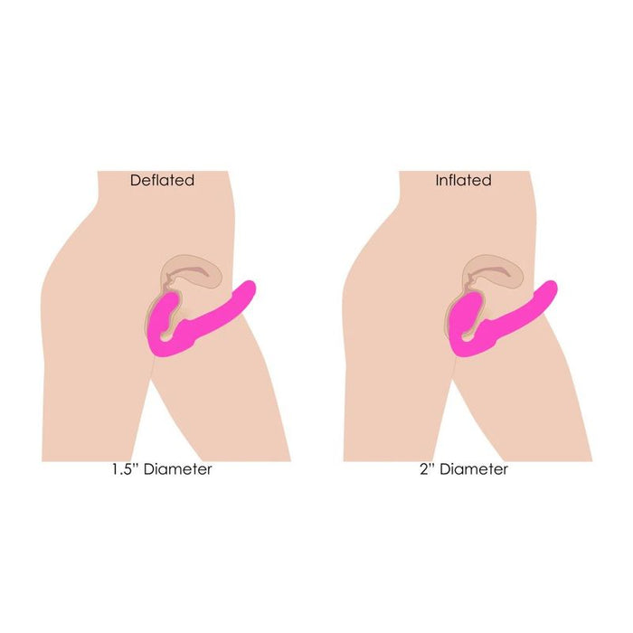 Strap U Remote Control Inflatable Ergo-Fit Strapless Strap-On, Pink