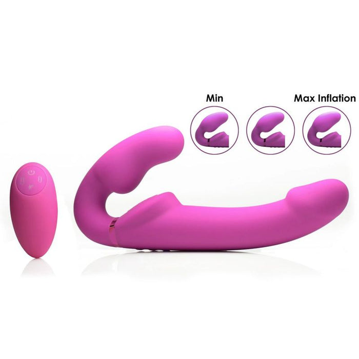 Strap U Remote Control Inflatable Ergo-Fit Strapless Strap-On, Pink