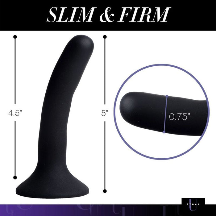 Strap U Silicone Strap-On Dildo, Small, Black