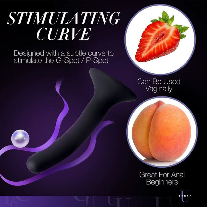 Strap U Silicone Strap-On Dildo, Small, Black